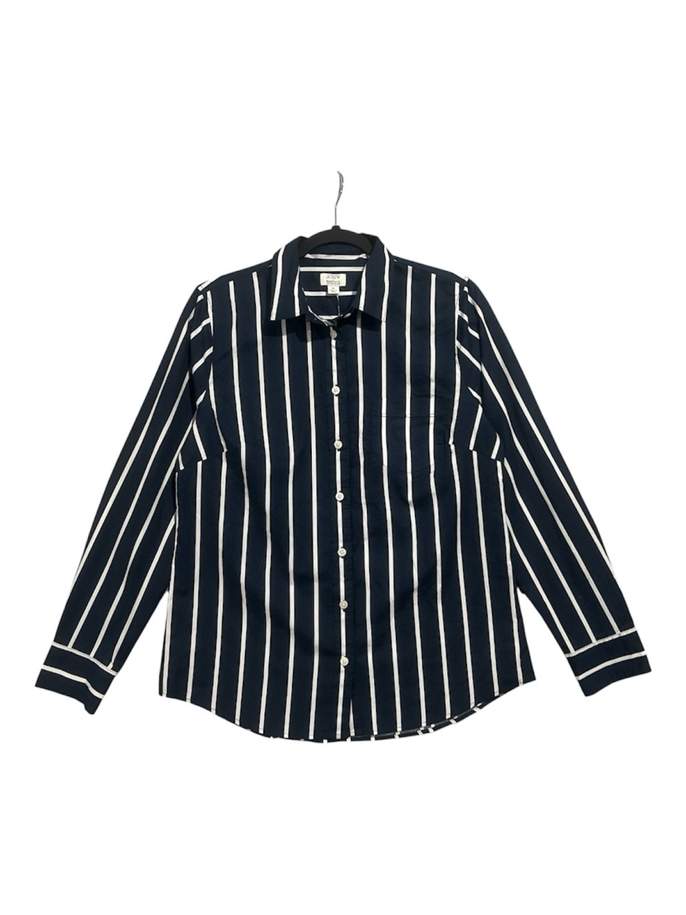 J.Crew Lightweight Cotton-blend Shirt in Signature Fit Womens Medium Blue Stripe